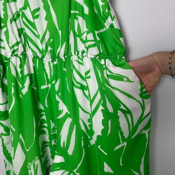 LILLY PULITZER Green White Boom Boom Jumpsuit Women’s Size 1X - Picture 9 of 16